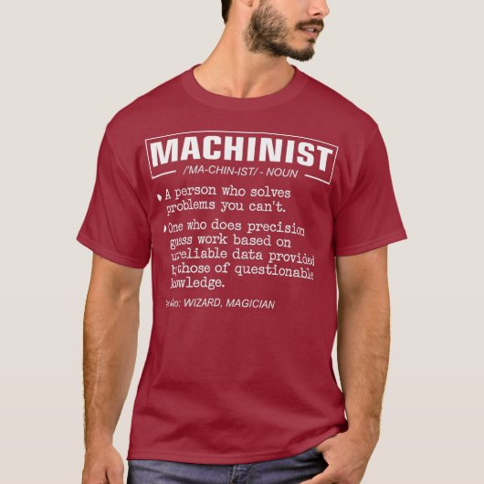 T-shirt Drôle Définition Machiniste (Devant)