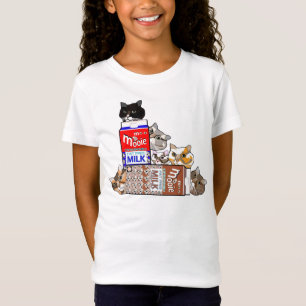 T-shirt drôle d'enfants de lait de chat et