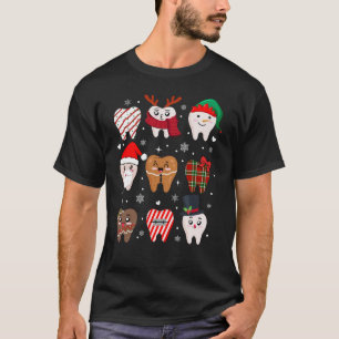 T-shirt Drôle Dental Noël Dents mignon Squ Dentist
