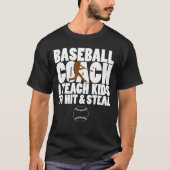 T-shirt drôle d'entraîneur de base-ball (Devant)