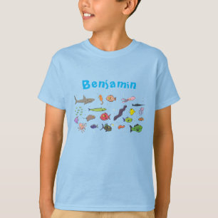 T-shirt Drôle des créatures marines dessin motif