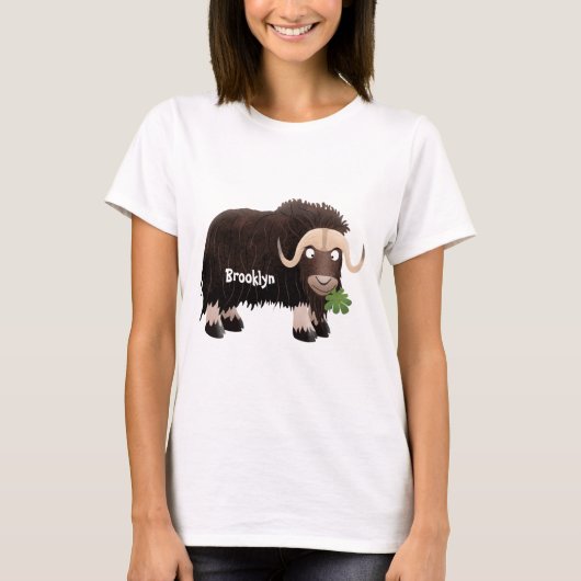 T-shirt Drôle dessin animé de boeuf musqué (Devant)