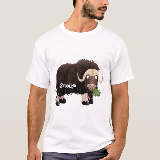 T-shirt Drôle dessin animé de boeuf musqué (Devant)