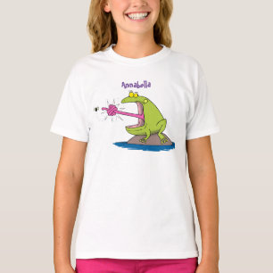 T-shirt Drôle dessin animé de grenouille et mouche