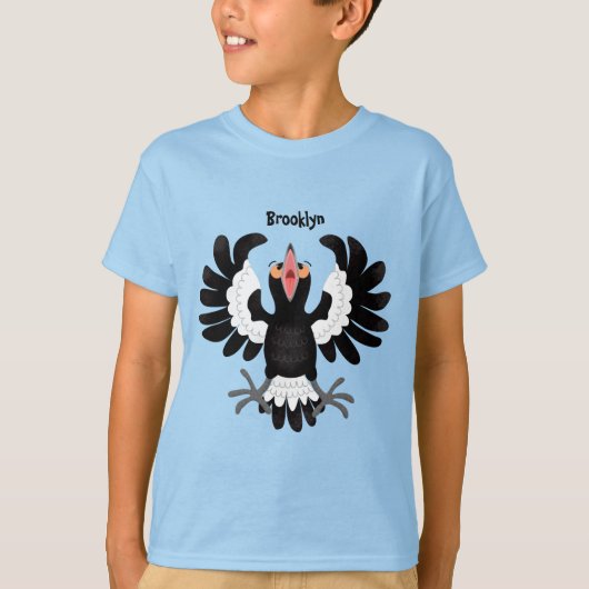 T-shirt Drôle dessin animé de Magpie australienne (Devant)