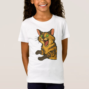 T-Shirt Drôle dessin animé en colère dessin de chat