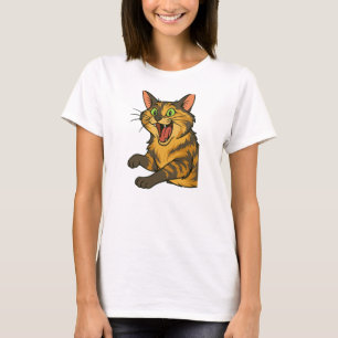 T-shirt Drôle dessin animé en colère dessin de chat