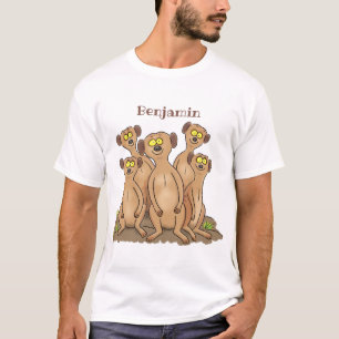 T-shirt Drôle dessin de la famille meerkat