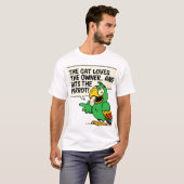 T-shirt Drôle dessin de perroquet avec Humour foncé (Devant entier)