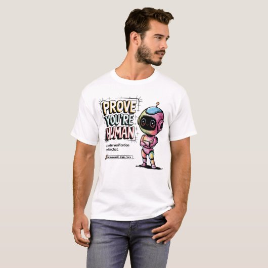 T-shirt 🤖 Drôle Détecteur de Bot Vérifier que Vous êtes H (Devant entier)