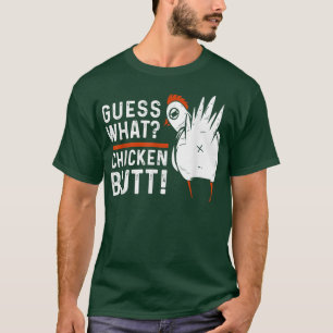 T-shirt Drôle Devin What Chicken Butt White Design s