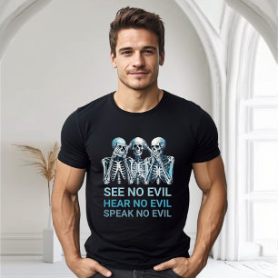 T-shirt Drôle d'Halloween Entendre Parler Voir Pas de Mal
