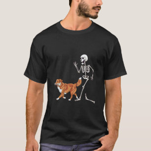 T-shirt Drôle d'Halloween Nova Scotia Retriever et squelet