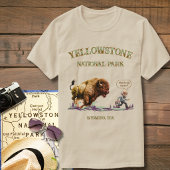 T-shirt drôle d'homme courant Bison Buffle d'Améri