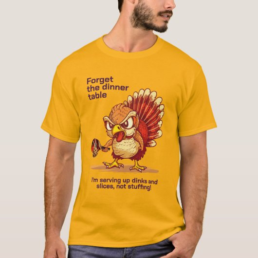 T-shirt Drôle Dinksgiving Delight : Turkey vs Pickleball! (Devant)