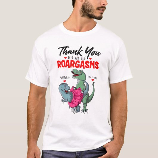 T-shirt Drôle Dinosaure Couple Merci Pour Tous Les Roargas (Devant)