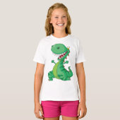 T-shirt Drôle Dinosaure Dinosaure Roaring T-Rex (Devant entier)