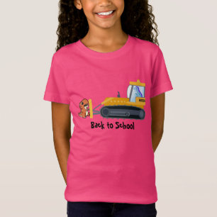 T-Shirt Drôle dinosaure tracteur garçon Retour à l'école A