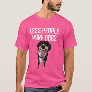 T-shirt Drôle Dire Moins De Gens Plus De Chiens Femmes Hom