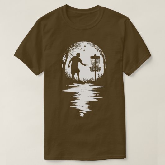T-shirt Drôle Disque Golf Lecteur Retro Sunset Silhouette  (Design devant)