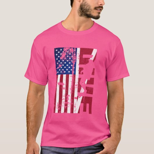 T-shirt Drôle Distressed Drapeau Distressed Scuba Drapeau (Devant)