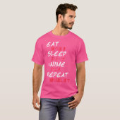 T-shirt Drôle Dit Manger Sleep Anime Répéter Manga Reader (Devant entier)