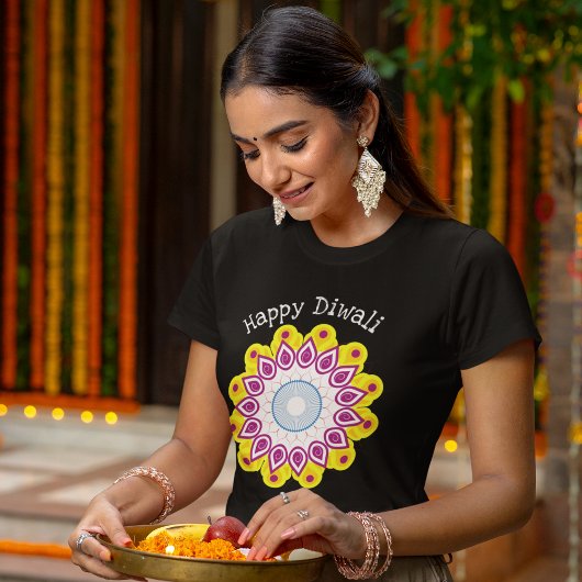 T-shirt Drôle Diwali Mandala mignonne femmes hindoues