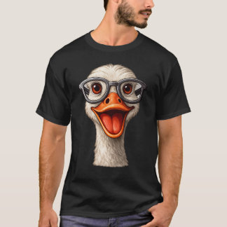 T-shirt drôle d'oie avec des lunettes – Canard ner