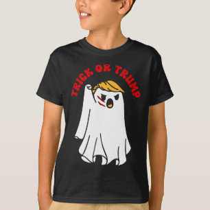 T-shirt Drôle Donald Trump Ghost Fight Fist Trick Ou Trump