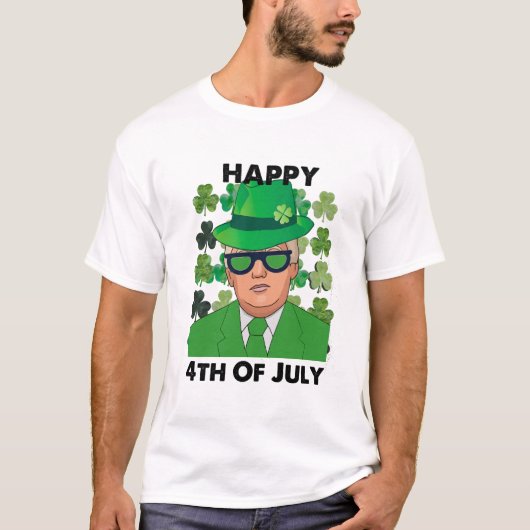 T-shirt Drôle donald trump Happy 4 juillet (Devant)