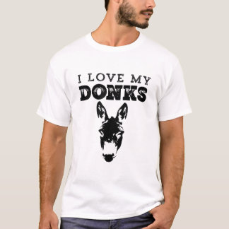 T-shirt Drôle Donkey Maman ou Papa Design - I Love My Donk