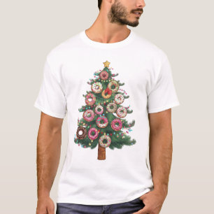 T-shirt Drôle Donuts de Noël Lumières Arbre de Noël PJS
