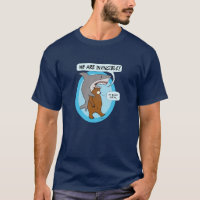 T-shirt drôle d'ours d'équitation de requin