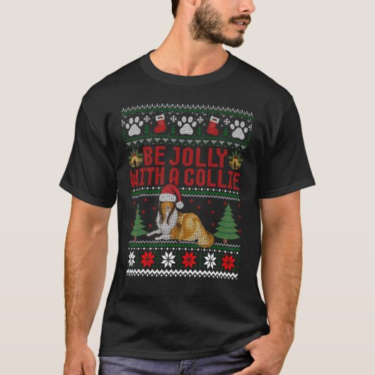 T-shirt Drôle Doux moche Xmas Dog Be Jolly Avec Un Rough (Devant)