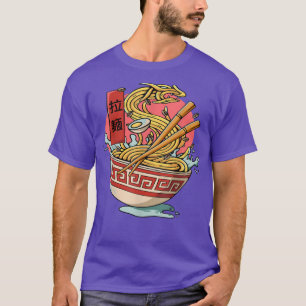 T-shirt Drôle Dragon Kaiju Ramen Japon Nourriture des noui