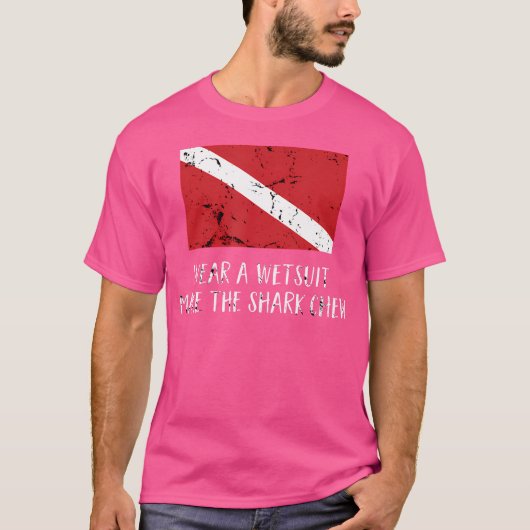 T-shirt Drôle Drapeau Plongée Drapeau Plongée Scuba Shark (Devant)