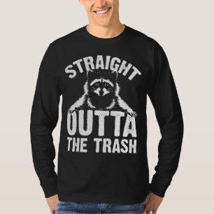 T-shirt Drôle Droit Devant La Déchets Cadeau Cute Raccoon