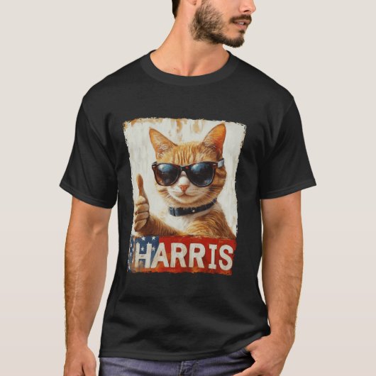 T-shirt Drôle Drôle Chat Dames Sans Enfant Pour Harris 202 (Devant)