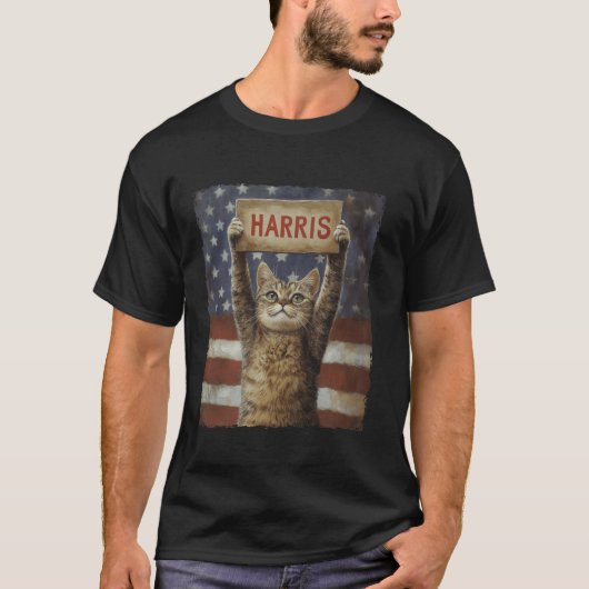 T-shirt Drôle Drôle Chat Dames Sans Enfant Pour Harris 202 (Devant)
