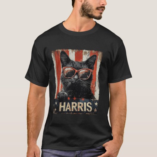 T-shirt Drôle Drôle Chat Dames Sans Enfant Pour Harris 202 (Devant)