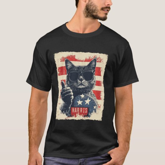 T-shirt Drôle Drôle Chat Dames Sans Enfant Pour Harris 202 (Devant)