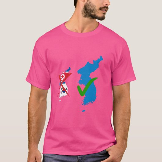 T-shirt Drôle Drôle d'unification coréenne, Unification co (Devant)