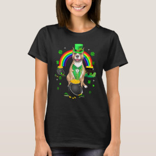 T-shirt Drôle Drôle Pit Bull Leprechaun Trèfle St. Patri