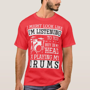T-shirt Drôle Drummer Cadeau Musique Drums d'instruments
