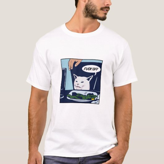T-shirt drôle du mème du chat Smudge (Devant)