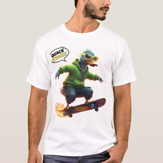 T-shirt Drôle Duck Graphic Tee pour Skaters & Vibes tendan (Devant)