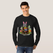 T-shirt Drôle Ear Lapin Avec Oeufs De Pâques (Devant entier)