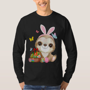 T-shirt Drôle Ear Lapin Fente Avec Panier Oeufs Coût Pâque