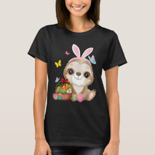 T-shirt Drôle Ear Lapin Fente Avec Panier Oeufs Coût Pâque