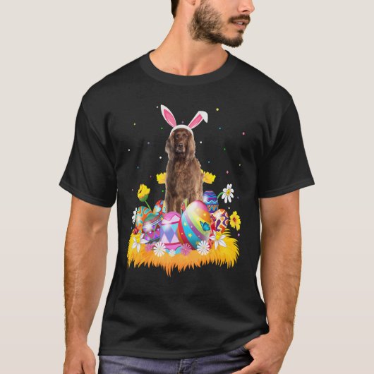 T-shirt Drôle Easter Egg Irish Setter Chien Pâques dimanch (Devant)
